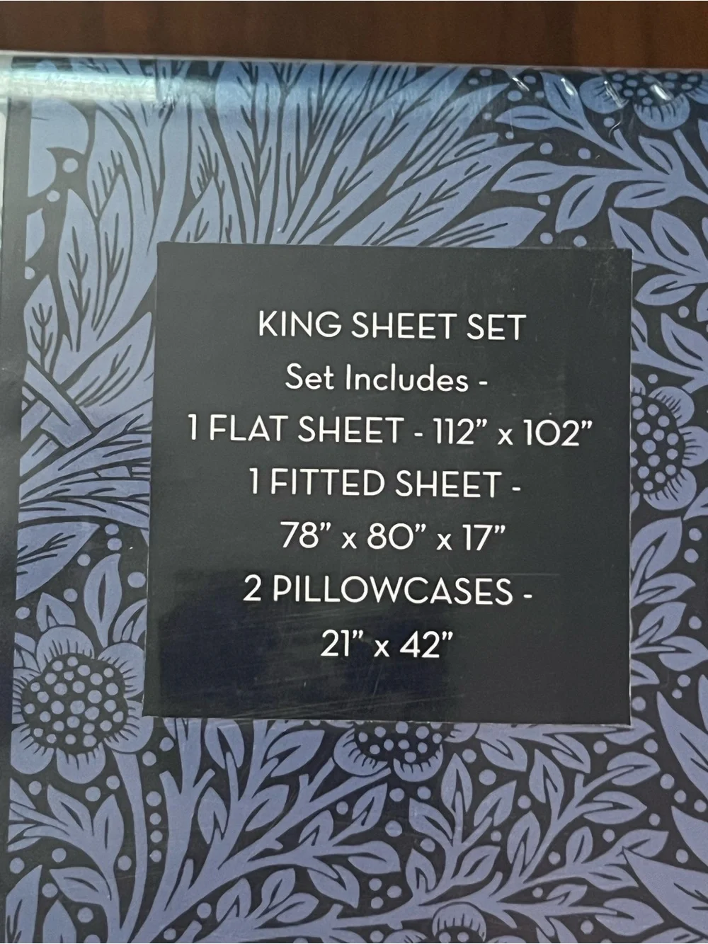 NWT William Morris Home King Sheet Set in Light Blue Floral